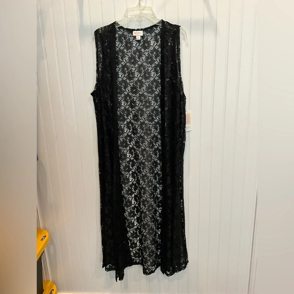 LuLaRoe | Elegant Black Lace Duster Cardigan Medium JOY